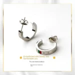 Best-Seller-in-Europe-and-America-Classic-Earrings-Titanium-Steel-Material-Two-G-English-Red-Green