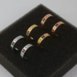 Best-Seller-in-Europe-and-America-Classic-Earrings-Titanium-Steel-Material-Two-G-English-Red-Green