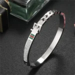 Fashion-Europe-and-the-United-States-Stainless-Steel-Bracelet-Zirconia-Men-and-Women-Bangle-Ornaments-Gifts