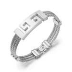 Three-Ring-Steel-Wire-Braided-Hemp-Rope-Stainless-Steel-Bracelet-Golden-Circle-Design